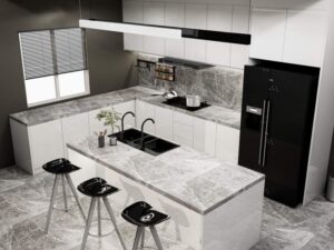 Nowoczesne kuchnie w bieli z akcentami czerni - inspiracje do aranżacji wnętrz